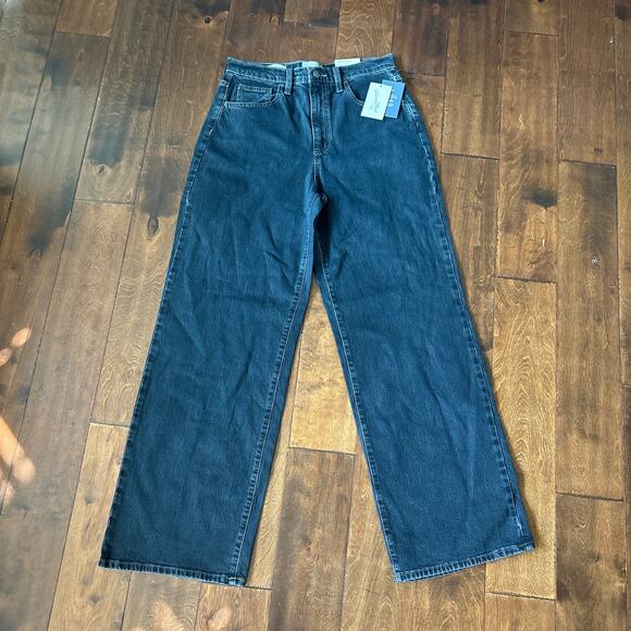 Universal Thread High Rise Wide Leg Jeans NEW 8 Dark Wash Blue - Picture 1 of 6